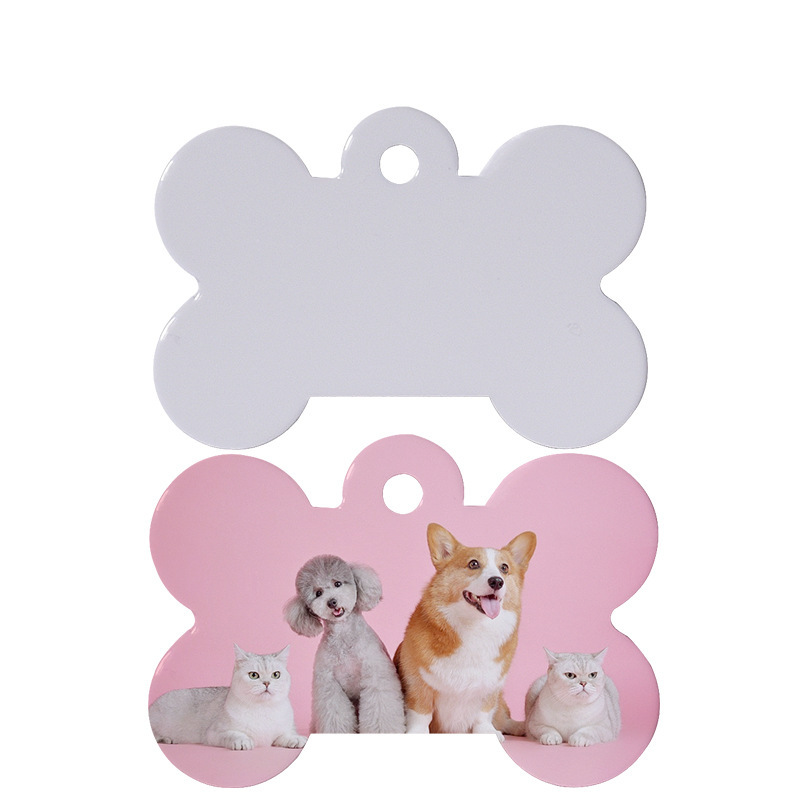 RTS Sublimation Aluminum Double Sides Dog Collar Tag Blank Free Shipping (50pcs/100pcs)