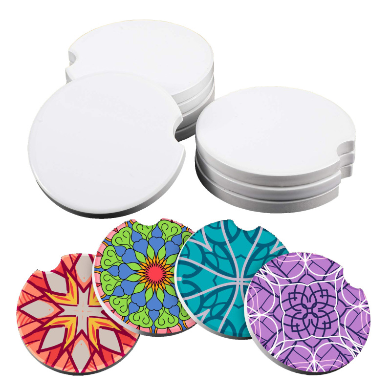RTS Sublimation Ceramic Cupholder Car Coaster Free Shipping (20pcs/40pcs)
