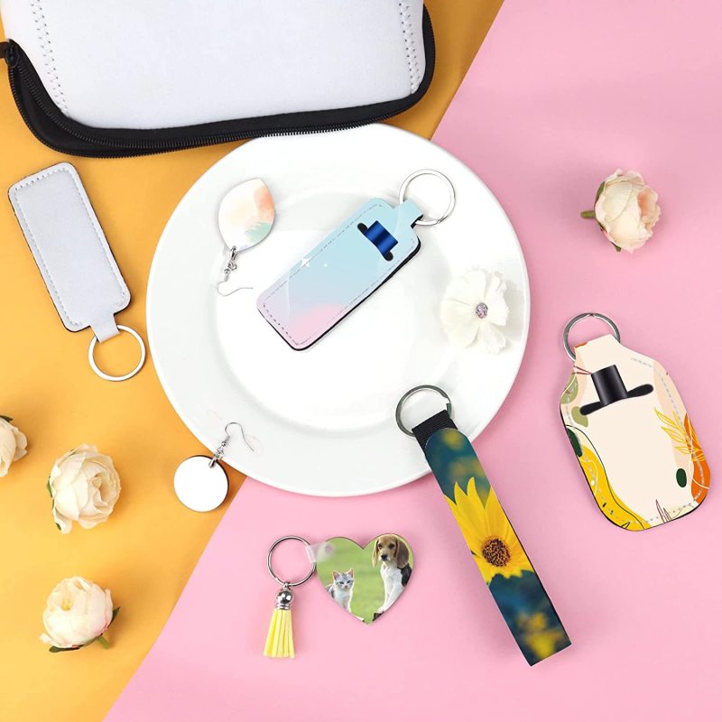RTS Sublimation Box Earing Keychain Bag Wrist Lipstick Cover Card Holder Free Shipping