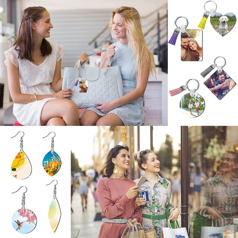RTS Sublimation Box Earing Keychain Bag Wrist Lipstick Cover Card Holder Free Shipping