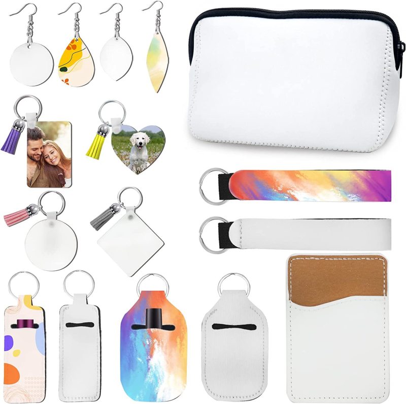 RTS Sublimation Box Earing Keychain Bag Wrist Lipstick Cover Card Holder Free Shipping