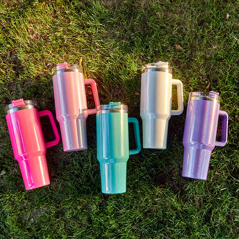 US RTS 40oz Sublimation Glitter Shimmer Mug Free Shipping (16PCS)