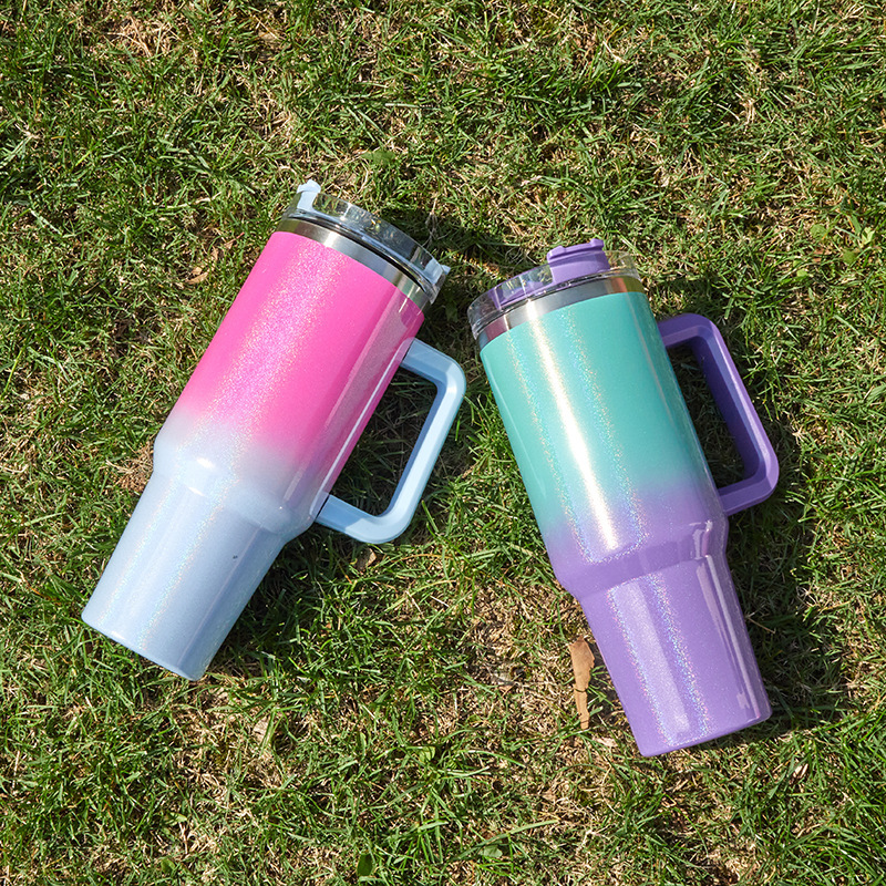 US RTS 40oz Sublimation Ombre Glitter Mug Free Shipping (16PCS)