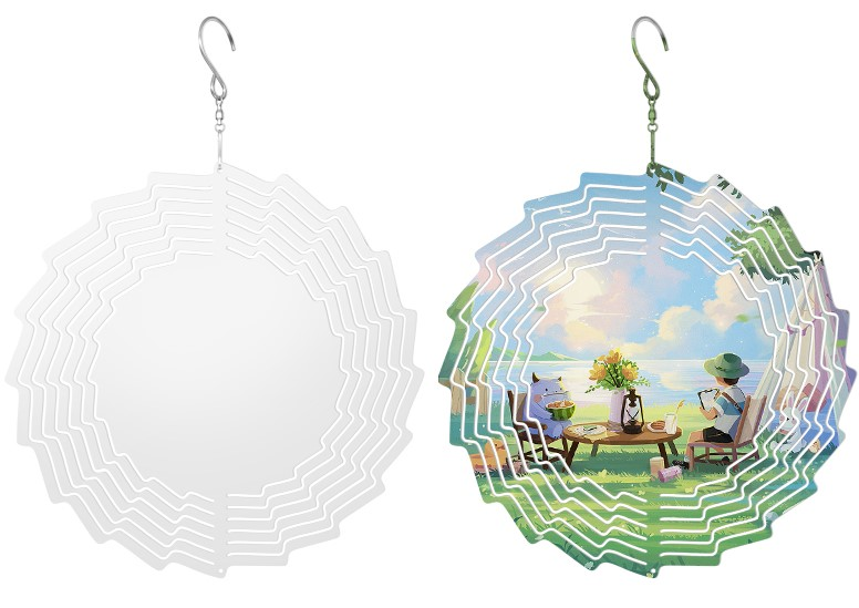RTS Sublimation Aluminum Double-Side Wind Spinner 10 inch/8 inch Free Shipping(10pcs/20pcs)