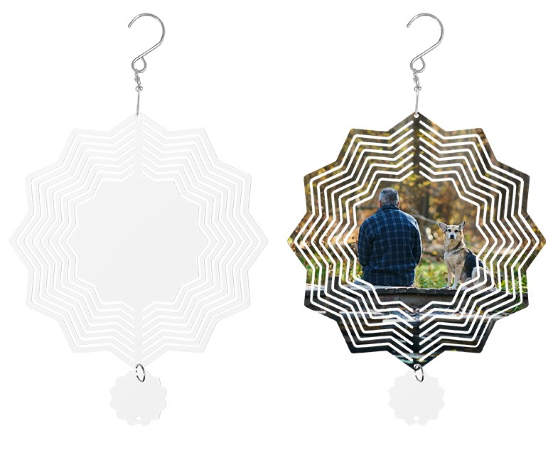 RTS Sublimation Aluminum Double-Side Wind Spinner 10 inch/8 inch Free Shipping(10pcs/20pcs)