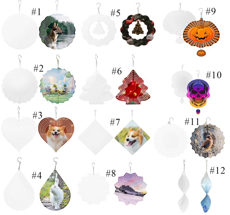 RTS Sublimation Aluminum Double-Side Wind Spinner 10 inch/8 inch Free Shipping(10pcs/20pcs)