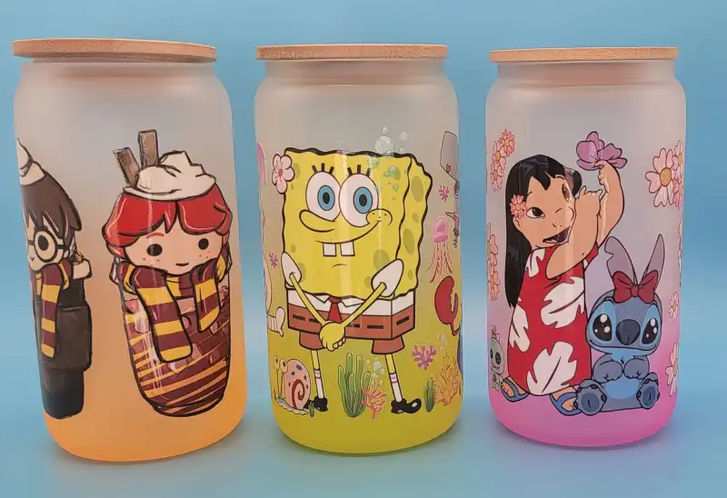 RTS UV DTF Cup Wrap Transfer for 16oz Glass Can 9.5*4.3inch Free Shipping (50pcs/100pcs/200pcs)