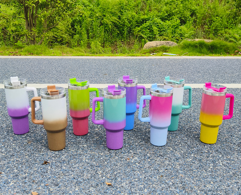China RTS 40oz Sublimation Glitter Ombre Mug Free Shipping (12pcs/25pcs)