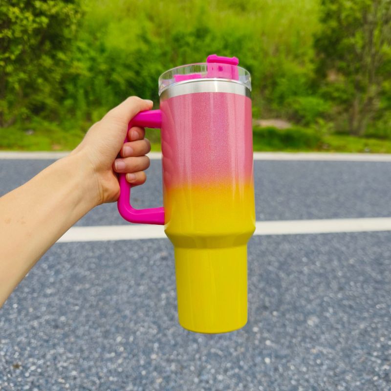 China RTS 40oz Sublimation Glitter Ombre Mug Free Shipping (12pcs/25pcs)