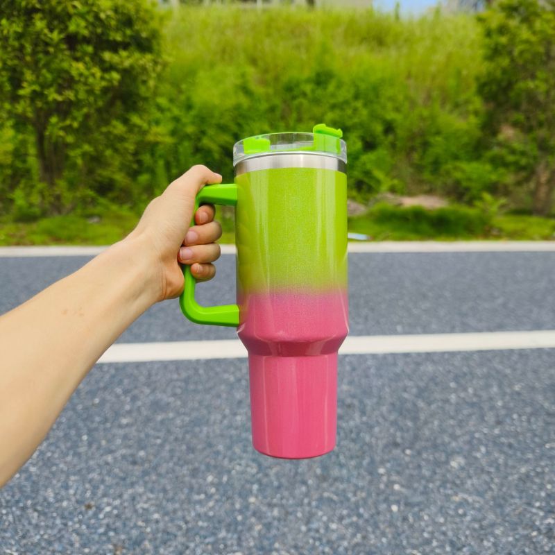 China RTS 40oz Sublimation Glitter Ombre Mug Free Shipping (12pcs/25pcs)