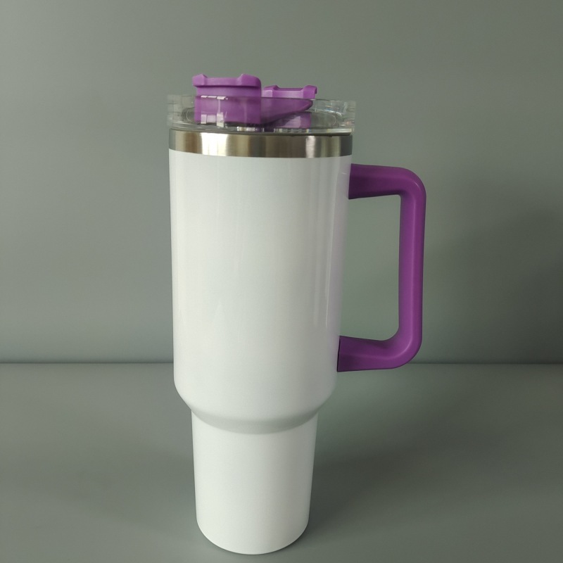 China RTS 40oz Sublimation Mug with Colored Handle Free Shipping (12pcs/25pcs)