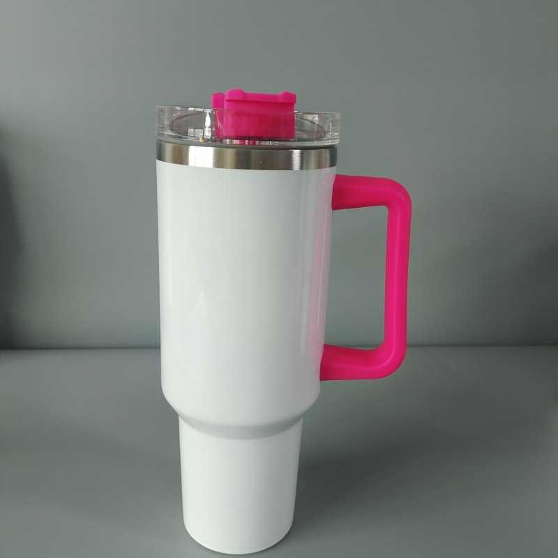 China RTS 40oz Sublimation Mug with Colored Handle Free Shipping (12pcs/25pcs)