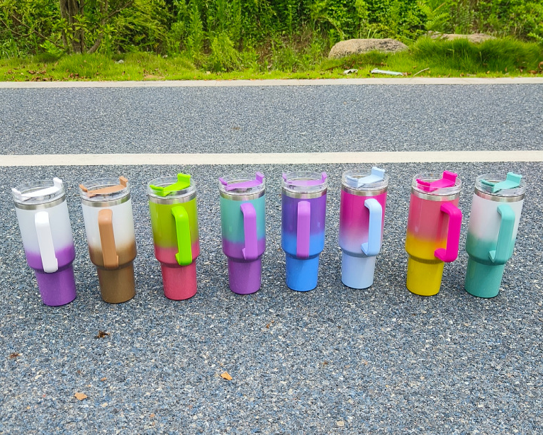 China RTS 40oz Sublimation Glitter Ombre Mug Free Shipping (12pcs/25pcs)