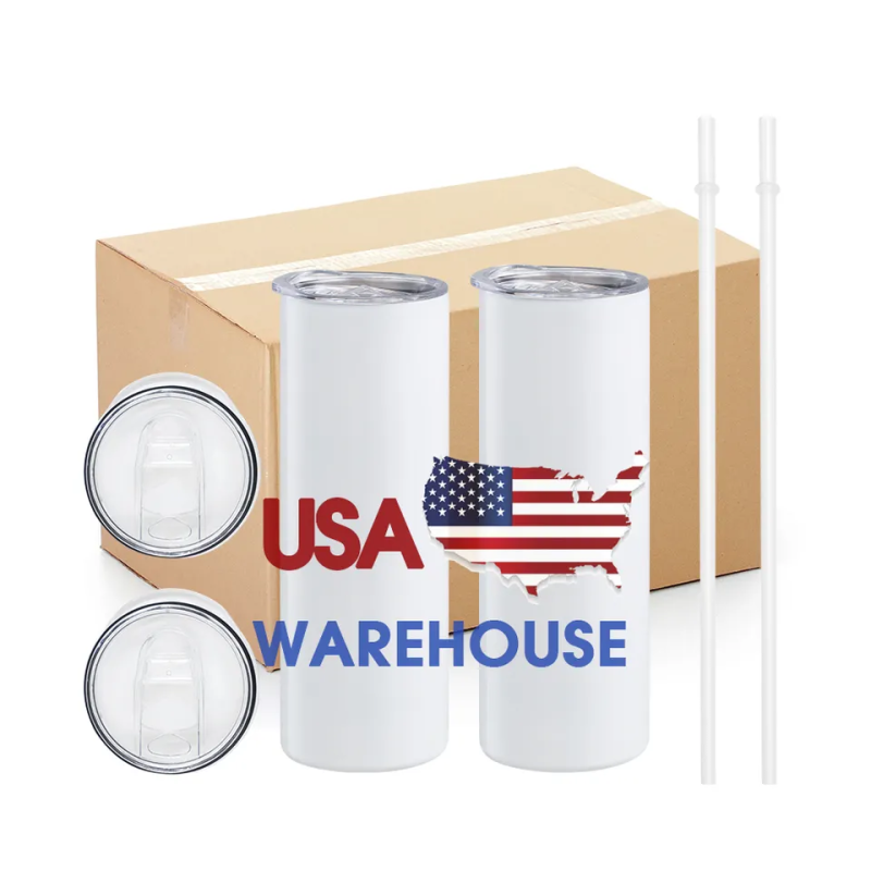 SALES US RTS 20oz Sublimation Straight Tumbler Normal Edge Free Shipping (25PCS)