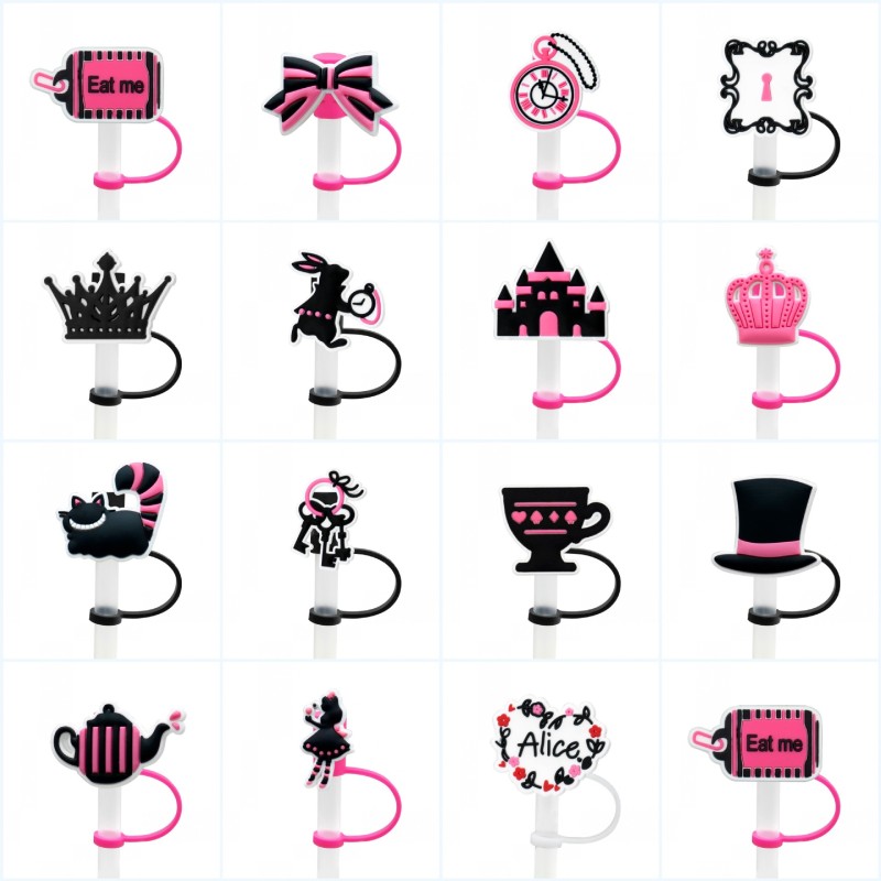 NEW RTS Cute Adorbale Straw Toppers Fit 7-8mm Dia Straw Free Shipping (100pcs/20pcs)