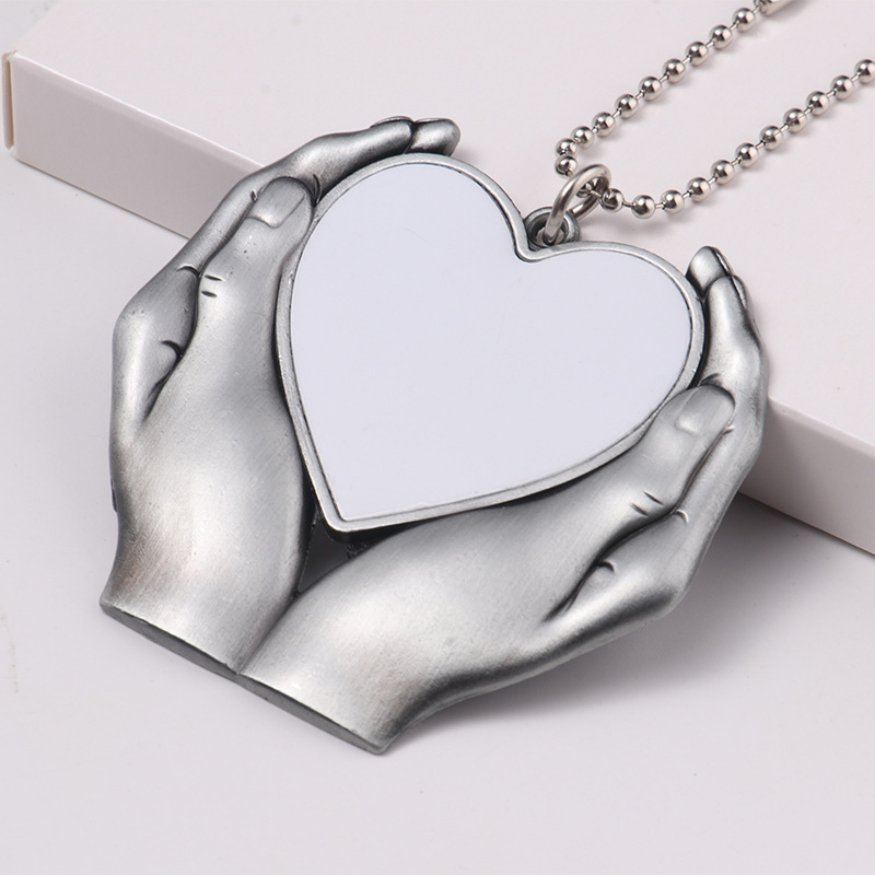 NEW RTS Sublimation Heart Necklace Blank Free Shipping (25pcs/50pcs)