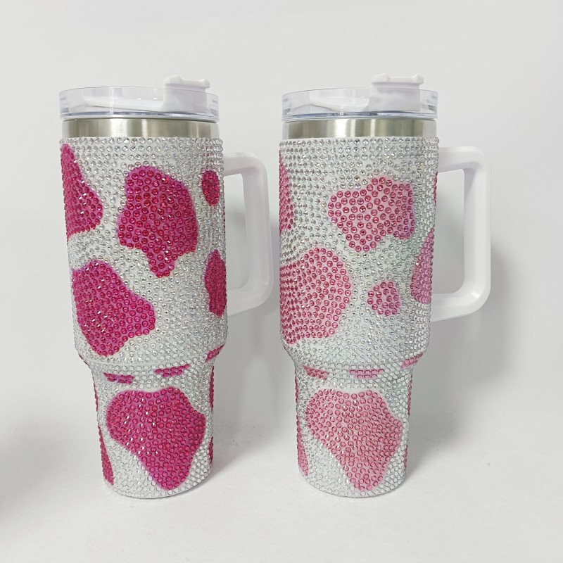 NEW China RTS Rhinestone Cow Print Mug Free Shipping (12PCS/25PCS)