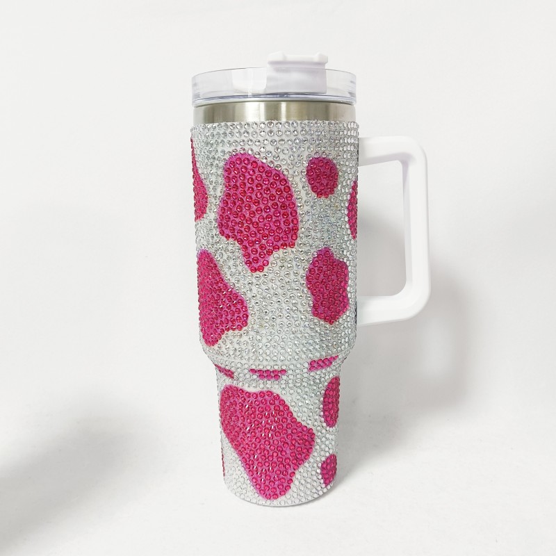 NEW China RTS Rhinestone Cow Print Mug Free Shipping (12PCS/25PCS)
