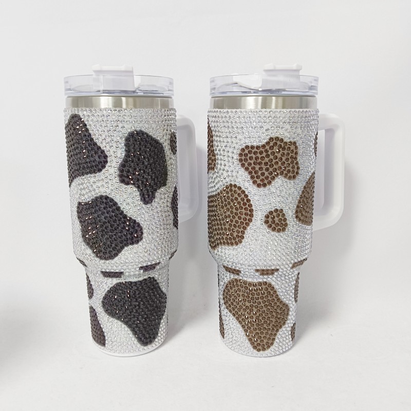 NEW China RTS Rhinestone Cow Print Mug Free Shipping (12PCS/25PCS)