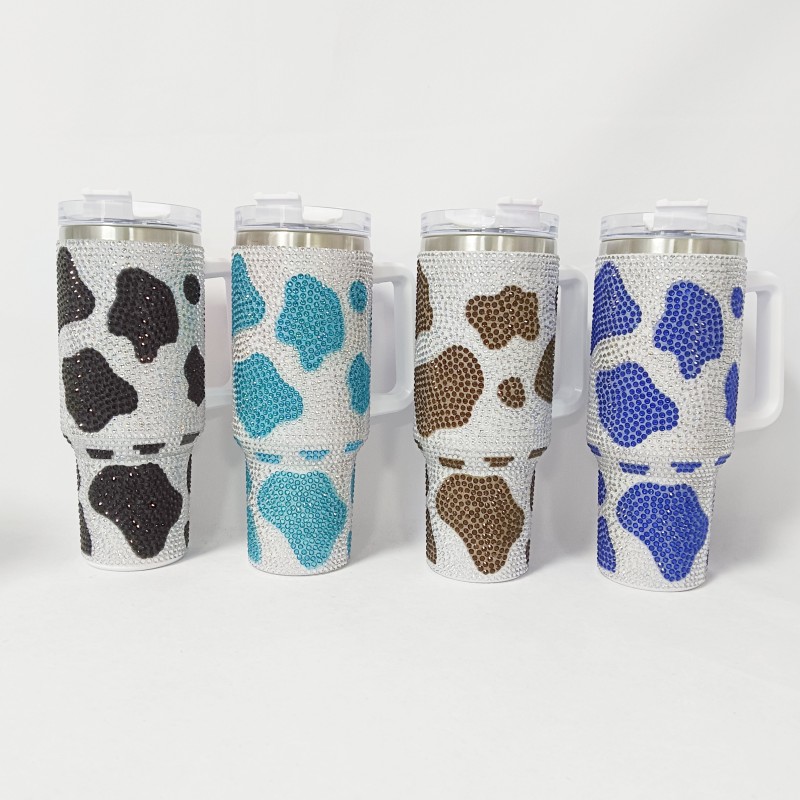 NEW China RTS Rhinestone Cow Print Mug Free Shipping (12PCS/25PCS)