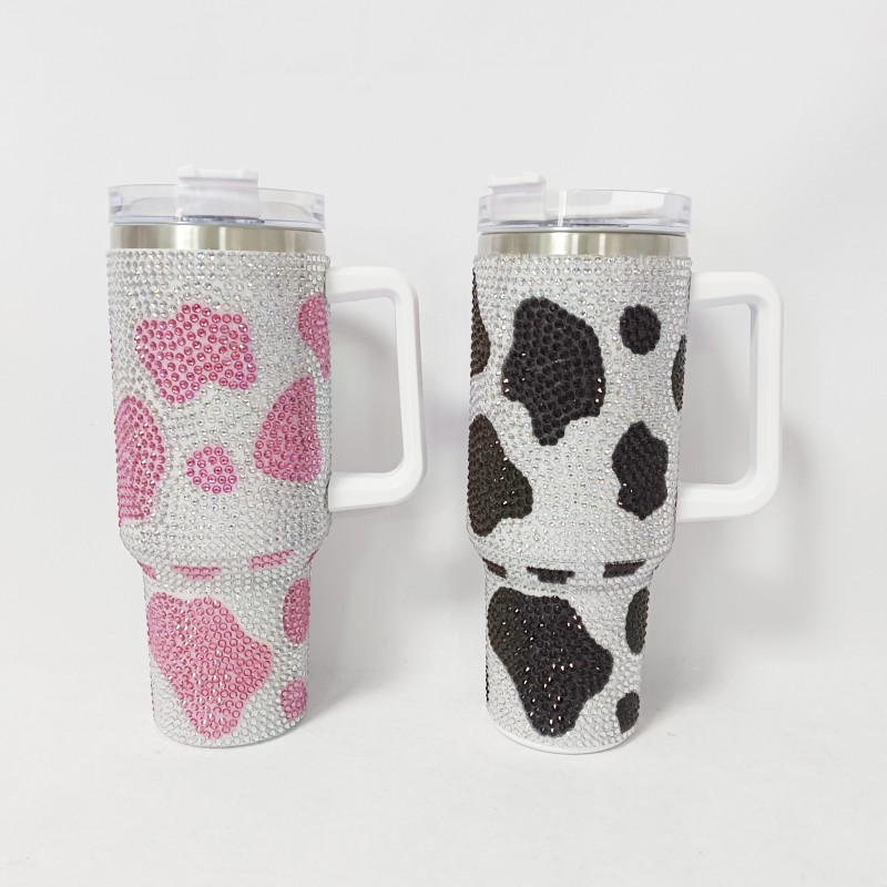 NEW China RTS Rhinestone Cow Print Mug Free Shipping (12PCS/25PCS)