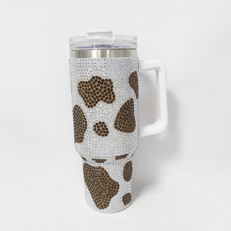 NEW China RTS Rhinestone Cow Print Mug Free Shipping (12PCS/25PCS)