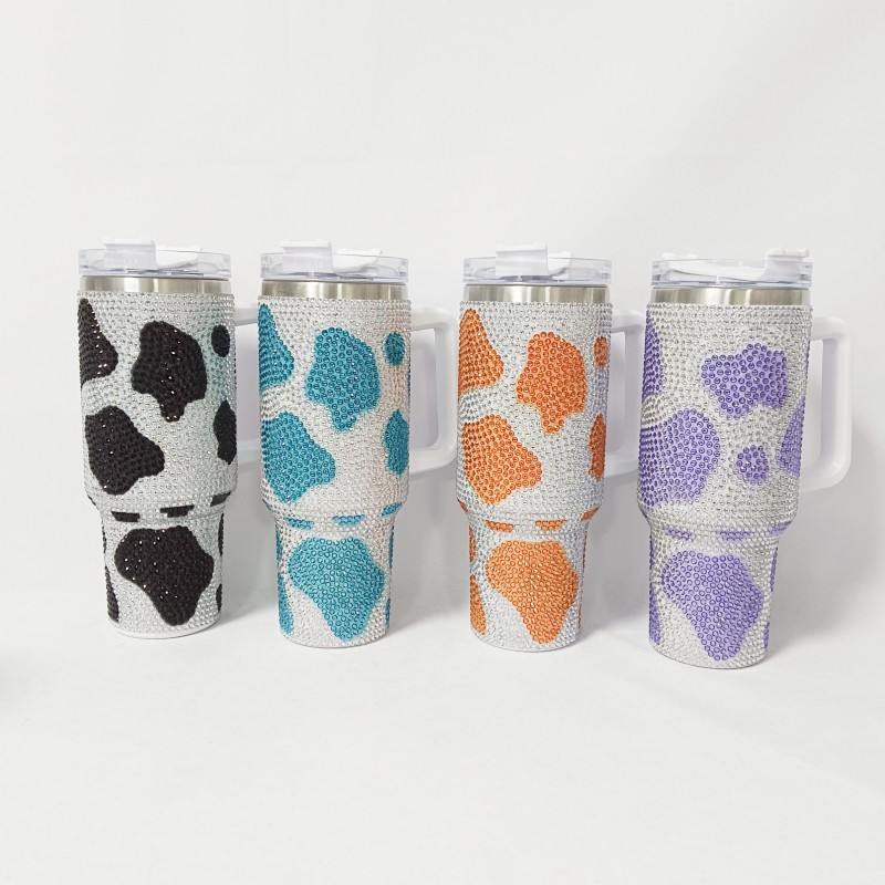NEW China RTS Rhinestone Cow Print Mug Free Shipping (12PCS/25PCS)