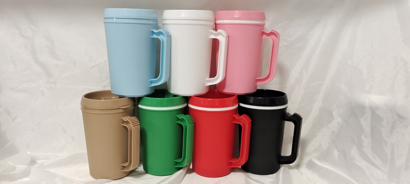NEW China RTS 650ml PP Double Walled Cup with Straw Free Shipping (30PCS/60PCS)