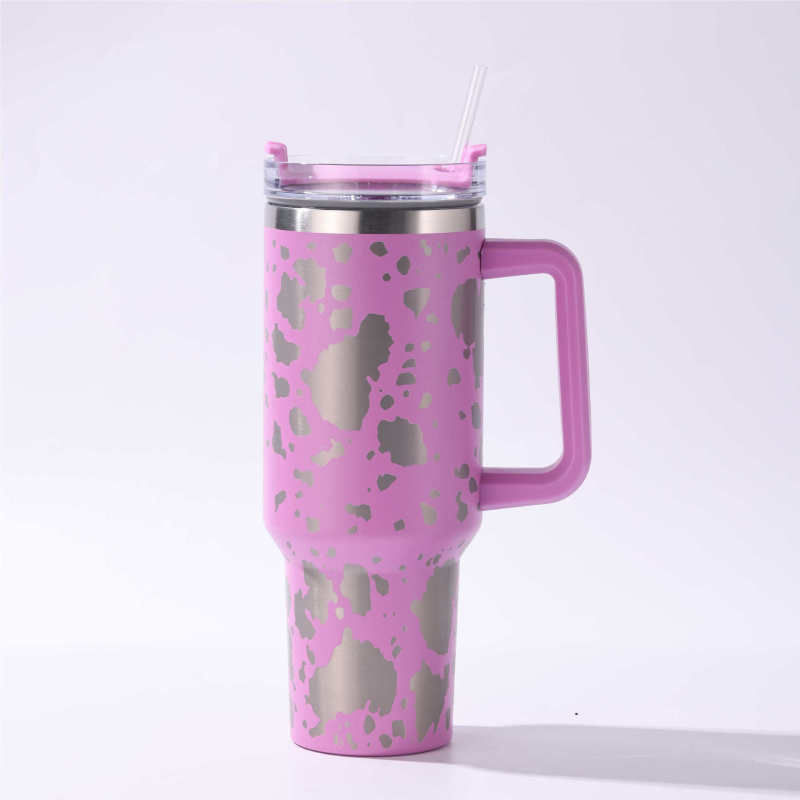NEW China RTS 40oz Laser Cow Print Mug Free Shipping (12PCS/25PCS)