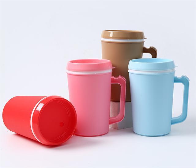 NEW China RTS 650ml PP Double Walled Cup with Straw Free Shipping (30PCS/60PCS)