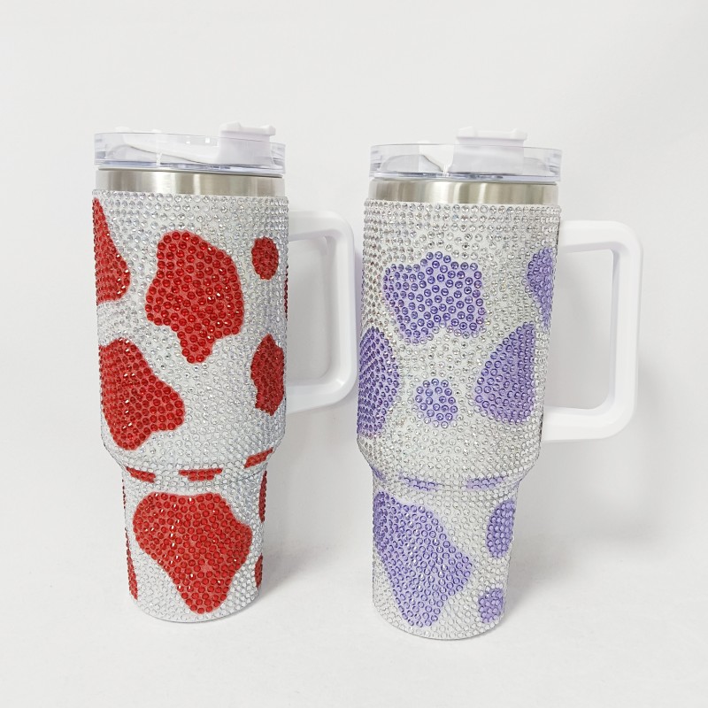 NEW China RTS Rhinestone Cow Print Mug Free Shipping (12PCS/25PCS)