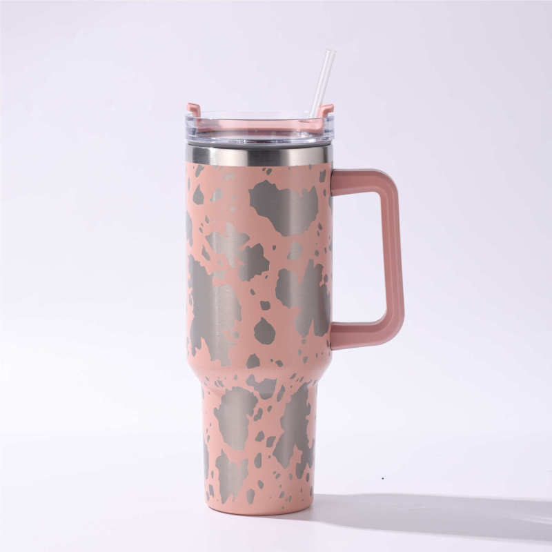 NEW China RTS 40oz Laser Cow Print Mug Free Shipping (12PCS/25PCS)