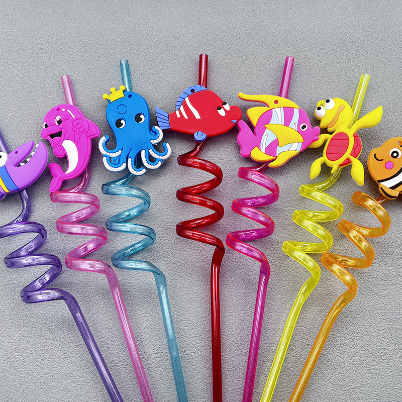 China RTS 10.6iinch (27cm) Reusable Cartoon Straw Free Shipping (50pcs/100pcs/200pcs)