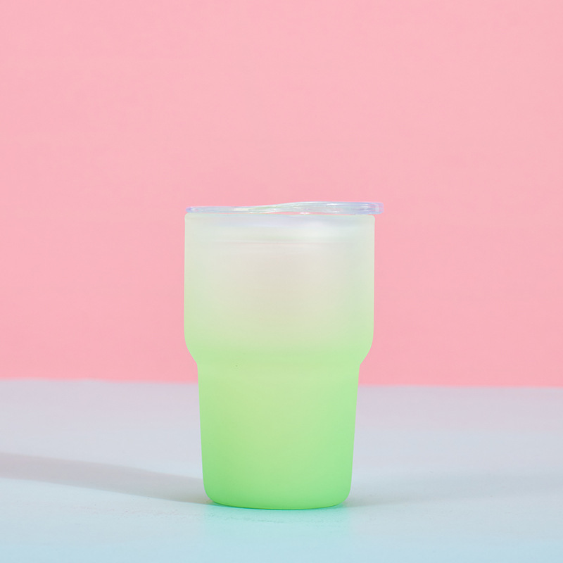 NEW RTS 3oz Sublimation Ombre Glass Mini Shot Glass Mix Colors Free Shipping with Plastic Straw (50pcs)