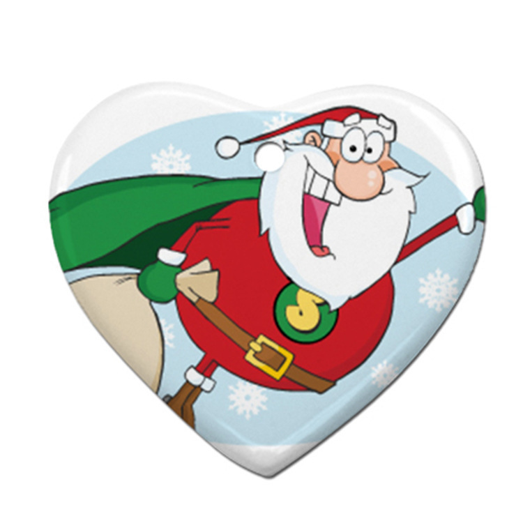 RTS Sublimation Double Sided Ceramic Blank Ornaments Pendant Free Shipping (50PCS/100pcs)