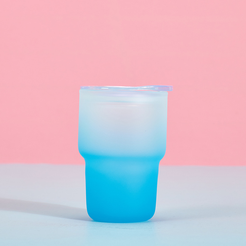 NEW RTS 3oz Sublimation Ombre Glass Mini Shot Glass Mix Colors Free Shipping with Plastic Straw (50pcs)