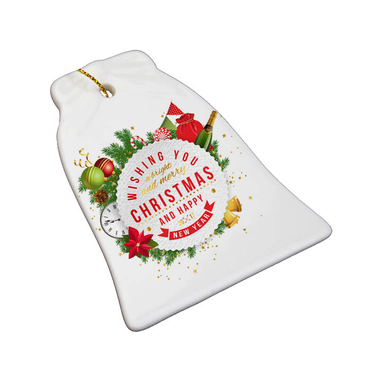 RTS Sublimation Double Sided Ceramic Blank Ornaments Pendant Free Shipping (50PCS/100pcs)