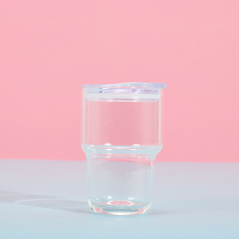 NEW RTS 3oz Sublimation Ombre Glass Mini Shot Glass Mix Colors Free Shipping with Plastic Straw (50pcs)