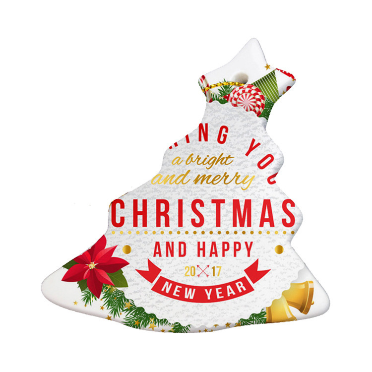 RTS Sublimation Double Sided Ceramic Blank Ornaments Pendant Free Shipping (50PCS/100pcs)