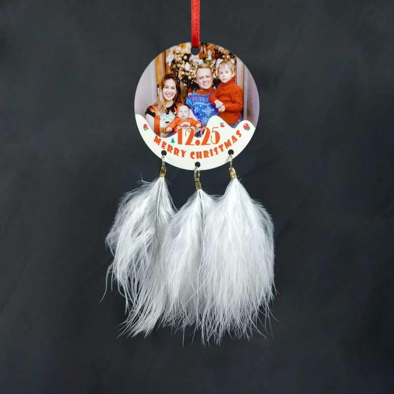 RTS 2.7 * 2.7inch Sublimation MDF Double Sided Pendant with Feather Free Shipping (40PCS/60pcs)