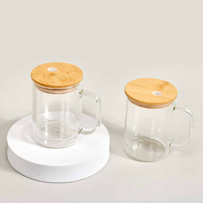 RTS China 15oz Sublimation Clear/Frosted Glass Mug with Handle Free Shipping (25PCS/50PCS)