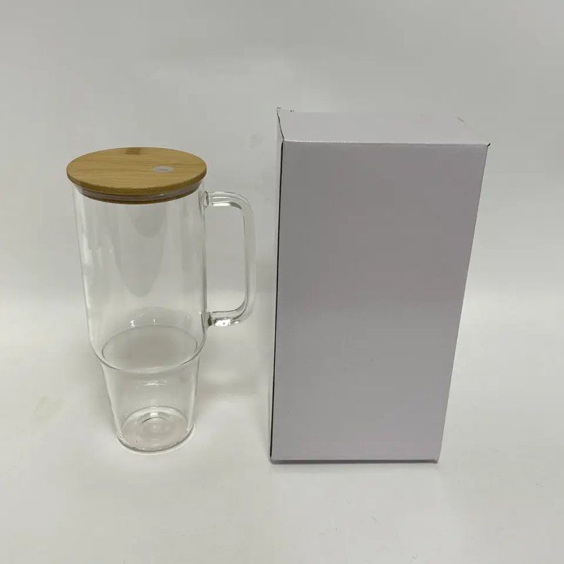 RTS US 32oz/40oz Sublimation Clear/Frosted Glass Mug with Handle Free Shipping (12PCS)