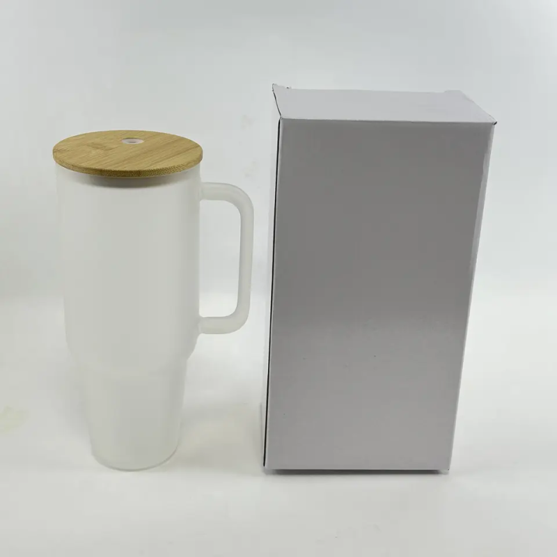 RTS US 32oz/40oz Sublimation Clear/Frosted Glass Mug with Handle Free Shipping (12PCS)