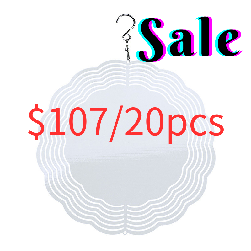 RTS Sublimation Aluminum Double-Side Wind Spinner 10 inch/8 inch Free Shipping(10pcs/20pcs)