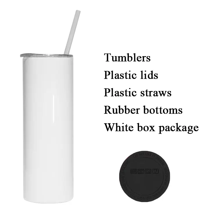 SALES US RTS 20oz Sublimation Straight Tumbler Normal Edge Free Shipping (25PCS)