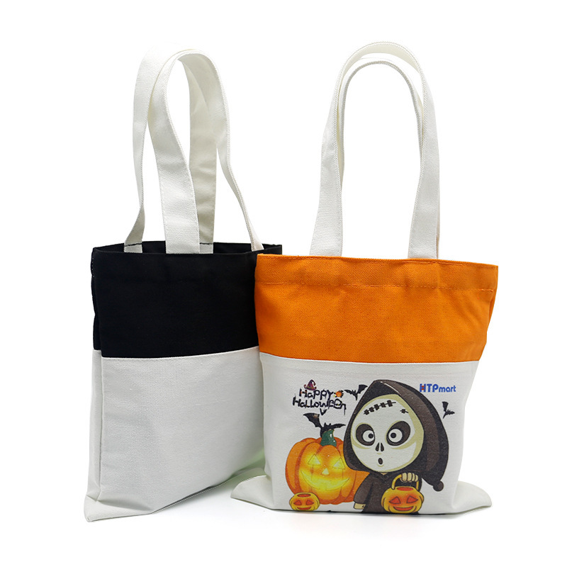 RTS Sublimation Blank Canvas Candy Bag for Halloween Free Shipping 10.2*10.2inch (10PCS/20PCS/30PCS)