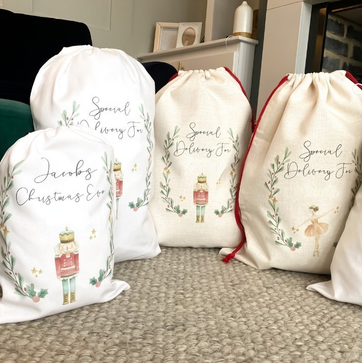 RTS Sublimation 19.6*27.5inch Christmas Gift Drawstring Bag Free Shipping (10PCS)