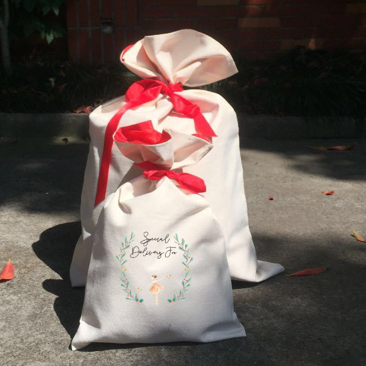 RTS Sublimation 19.6*27.5inch Santa Sack Christmas Gift Bag Free Shipping (10PCS)