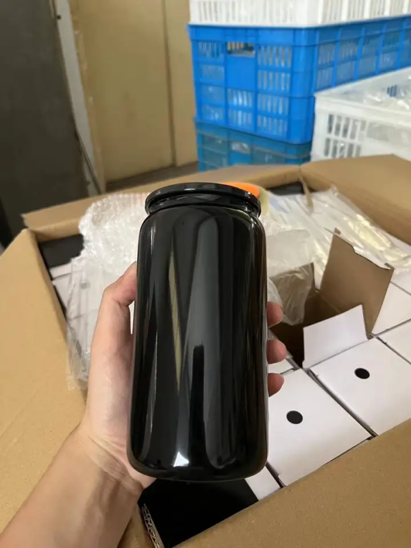 NEW China RTS 16oz Sublimation Black Glass Can Free Shipping (25PCS/50PCS)