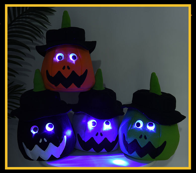 RTS Pumpkin Candy Bag with LED Light for Halloween Free Shipping (10PCS/20PCS/30PCS)
